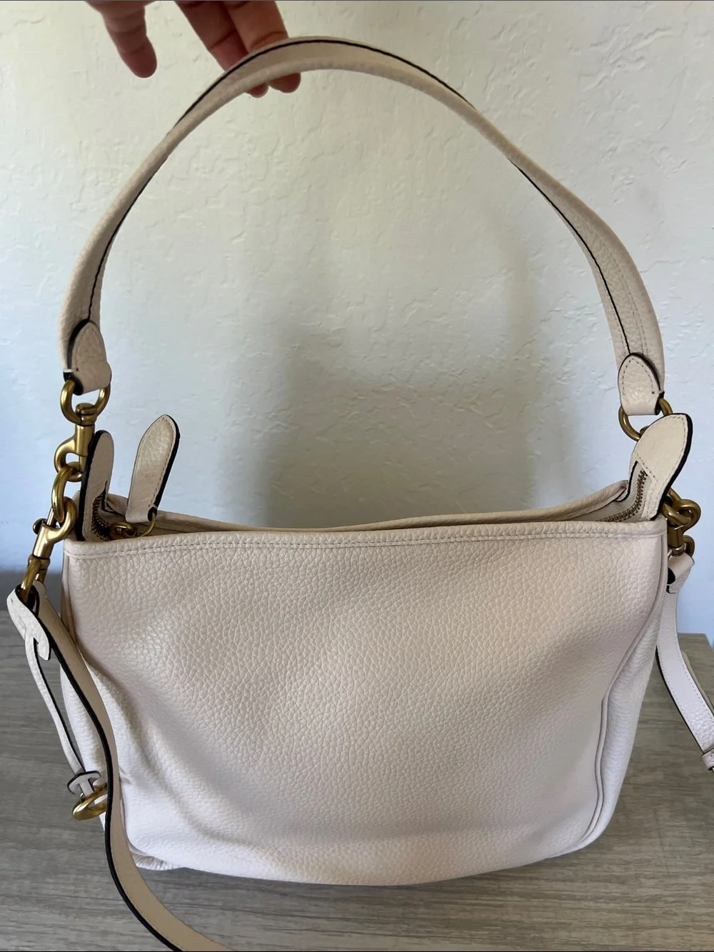 COACH Soft Pebble Leather Cary Shoulder Bag - Picture 3 of 7